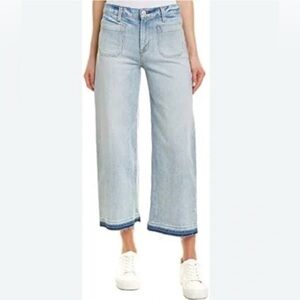 Hudson Holly High Rise Wide Leg Crop Light Wash Jeans sz 32 Lyocell Denim,  Chic